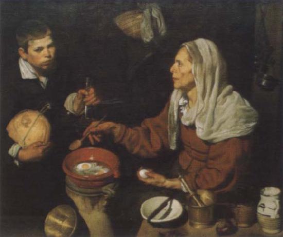 Diego Velazquez Old woman in the eggs roast oil painting image
